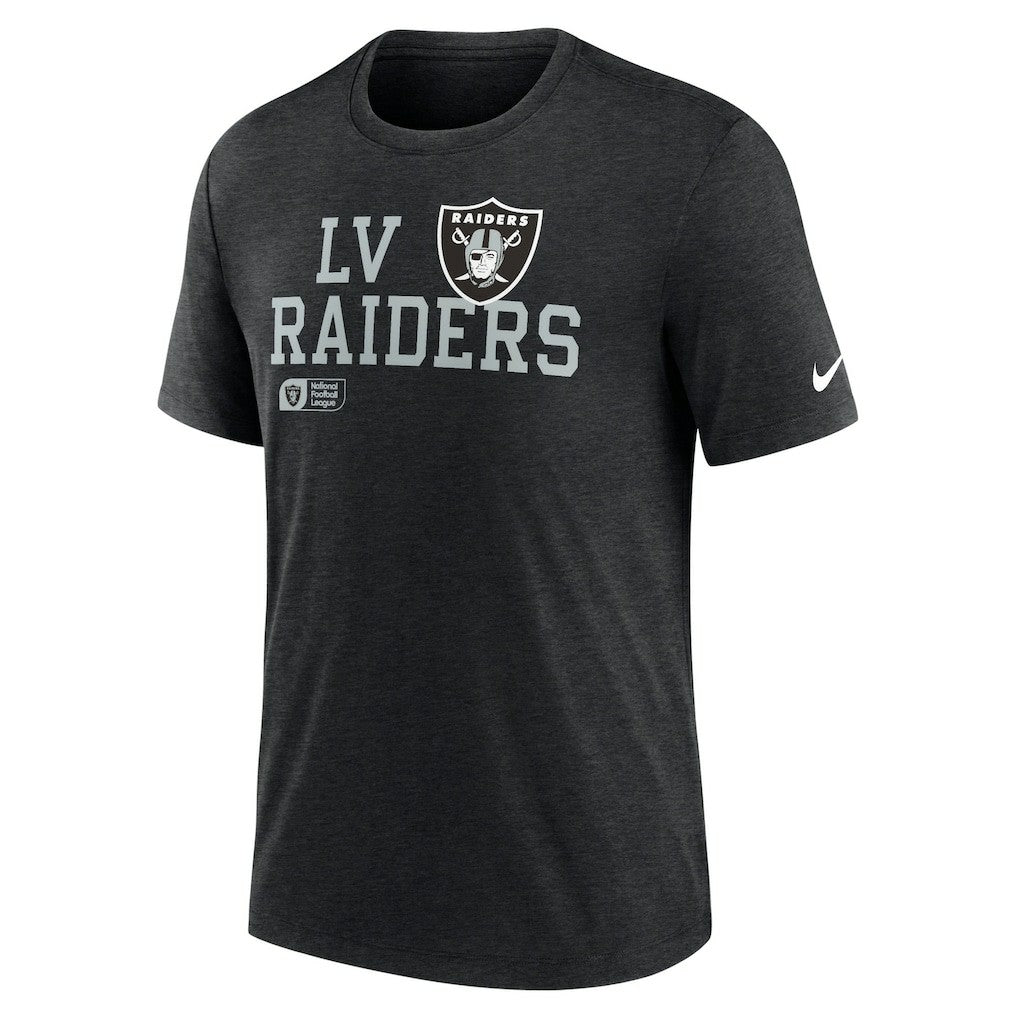Las Vegas Raiders Overlap Lockup Tri-Blend T-Shirt - Black T-shirts