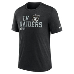 Las Vegas Raiders Overlap Lockup Tri-Blend T-Shirt - Black T-shirts