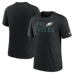 Philadelphia Eagles Overlap Lockup Tri-Blend T-Shirt - Black T-shirts