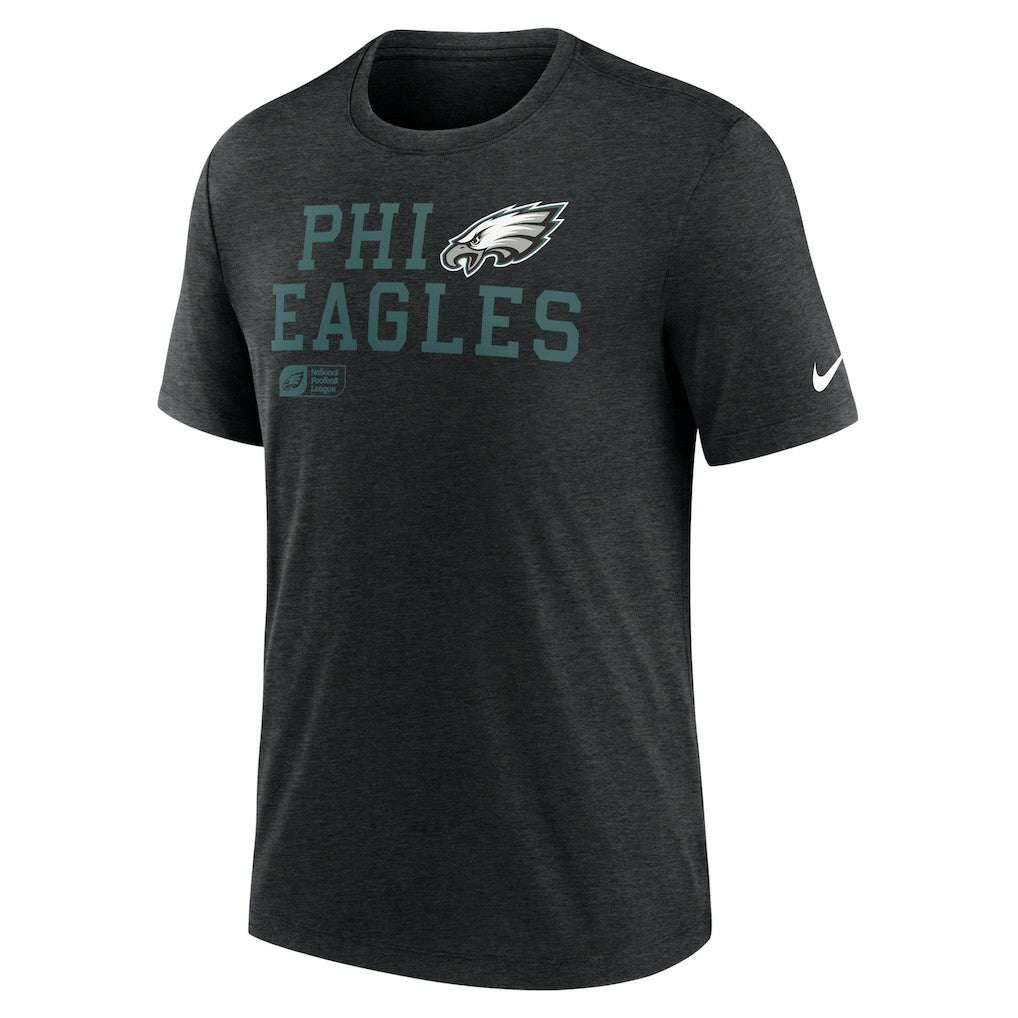 Philadelphia Eagles Overlap Lockup Tri-Blend T-Shirt - Black T-shirts