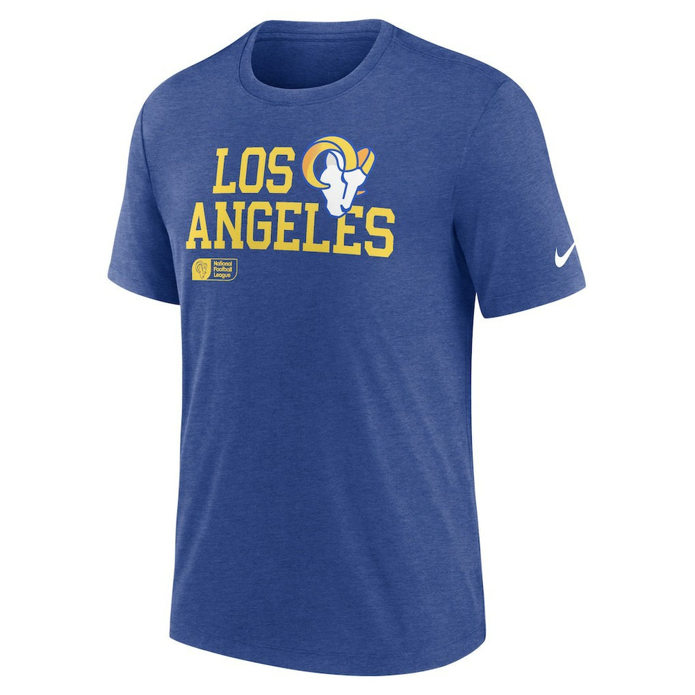 Los Angeles Rams Overlap Lockup Tri-Blend T-Shirt - Royal T-shirts
