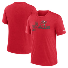 Tampa Bay Buccaneers Overlap Lockup Tri-Blend T-Shirt - Red T-shirts