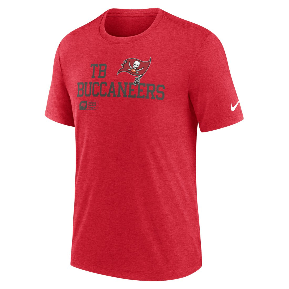 Tampa Bay Buccaneers Overlap Lockup Tri-Blend T-Shirt - Red T-shirts