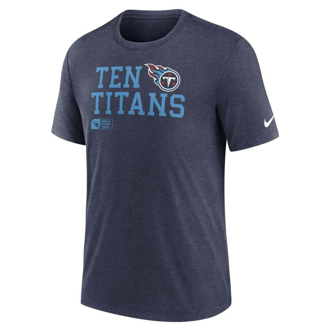 Tennessee Titans Overlap Lockup Tri-Blend T-Shirt - Navy T-shirts