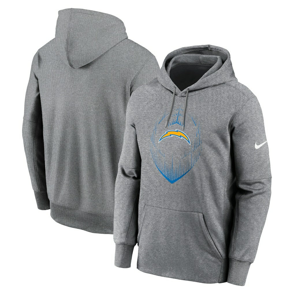 Los Angeles Chargers Icon Performance Pullover Hoodie - Heather Gray Hoodies