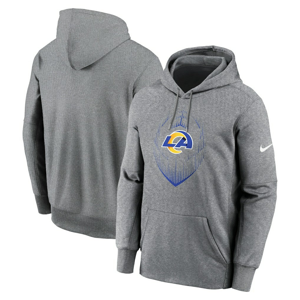 Los Angeles Rams Icon Performance Pullover Hoodie - Heather Gray Hoodies