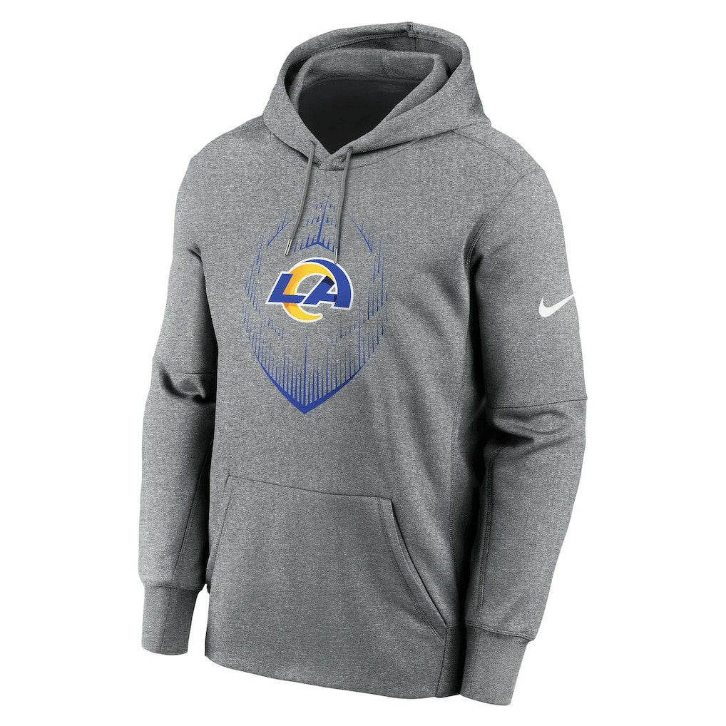 Los Angeles Rams Icon Performance Pullover Hoodie - Heather Gray Hoodies
