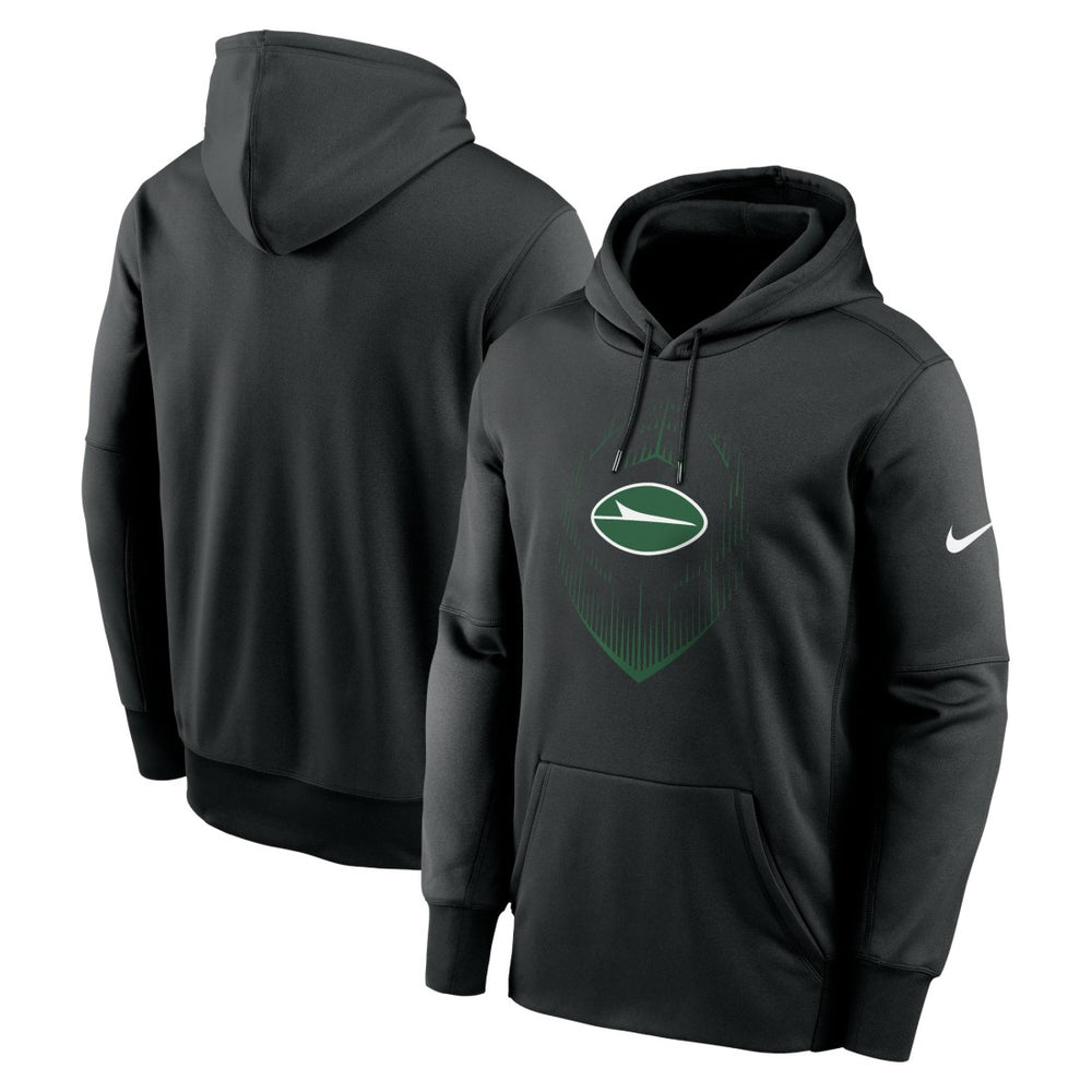 New York Jets Icon Performance Pullover Hoodie - Black Hoodies