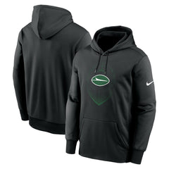 New York Jets Icon Performance Pullover Hoodie - Black Hoodies