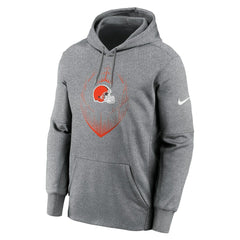 Cleveland Browns Icon Performance Pullover Hoodie - Heather Gray Hoodies