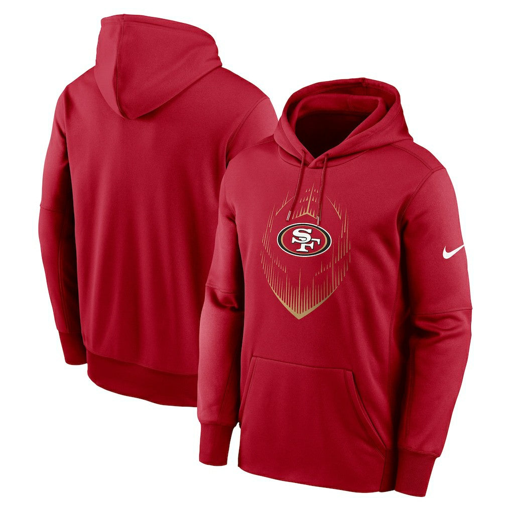 San Francisco 49ers Icon Performance Pullover Hoodie - Scarlet Hoodies