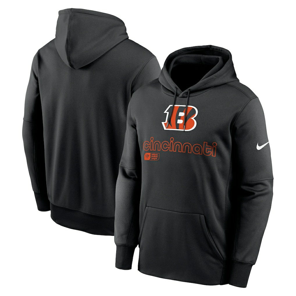 Cincinnati Bengals Performance Pullover Hoodie - Black Hoodies