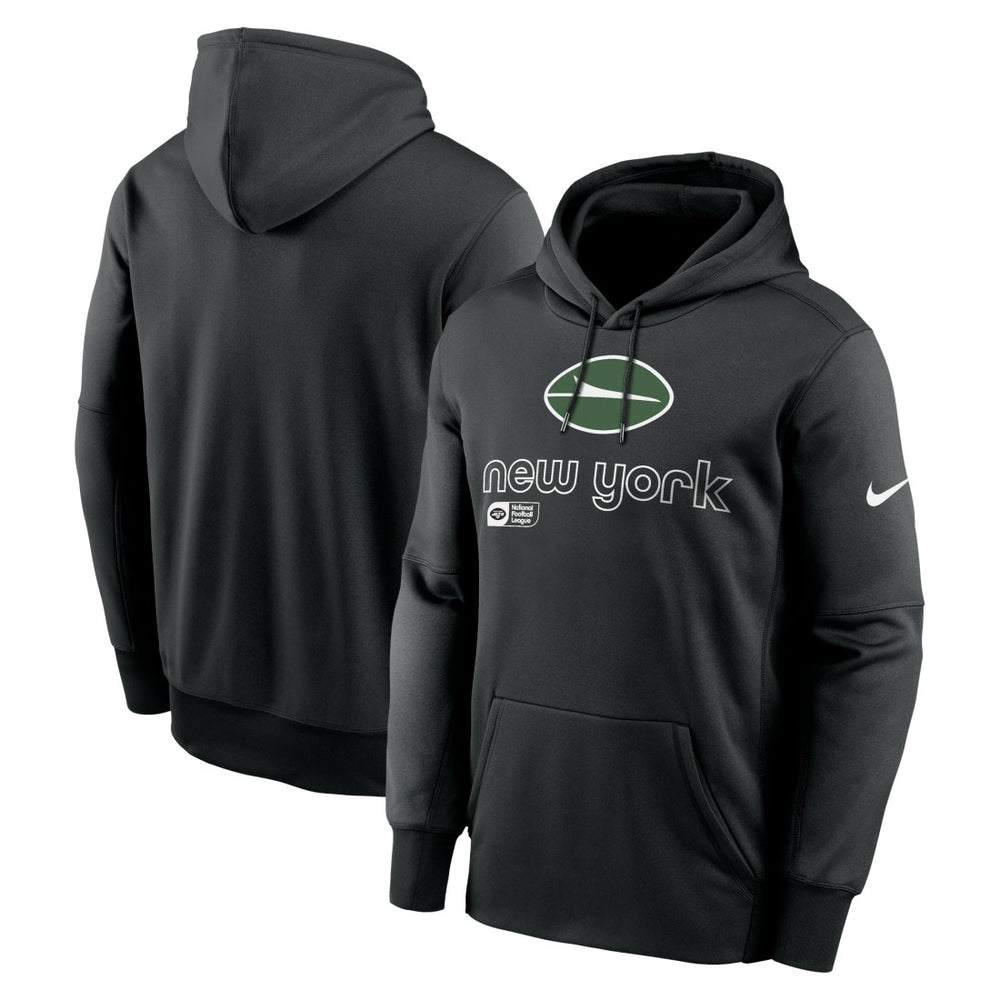 New York Jets Performance Pullover Hoodie - Black Hoodies