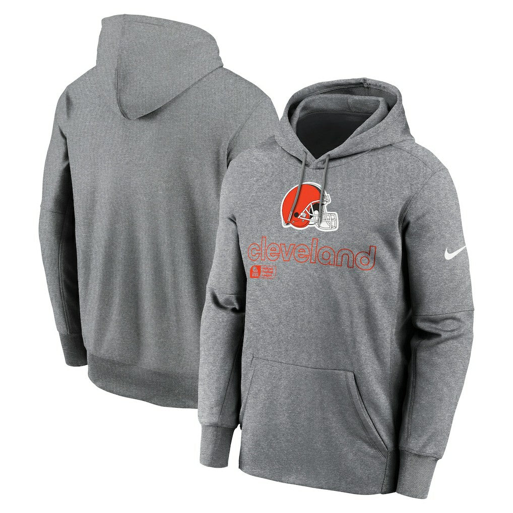 Cleveland Browns Performance Pullover Hoodie - Heather Gray Hoodies