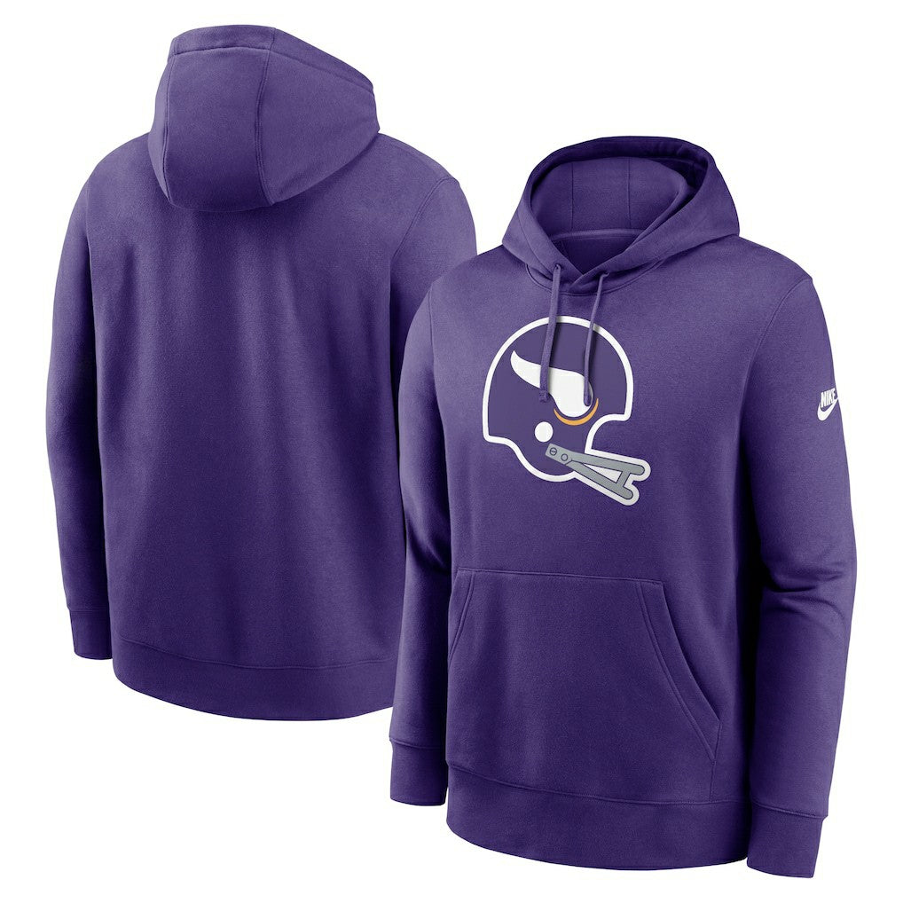 Minnesota Vikings Rewind Club Logo Pullover Hoodie - Purple Hoodies