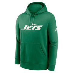 New York Jets Rewind Club Logo Pullover Hoodie - Kelly Green Hoodies