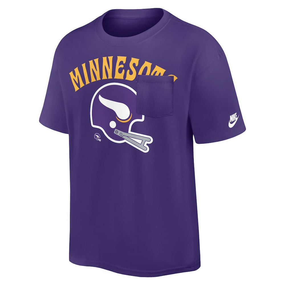 Minnesota Vikings Rewind Heavy Max90 Pocket T-Shirt - Purple T-shirts