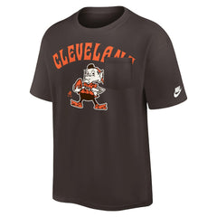 Cleveland Browns Rewind Heavy Max90 Pocket T-Shirt - Brown T-shirts