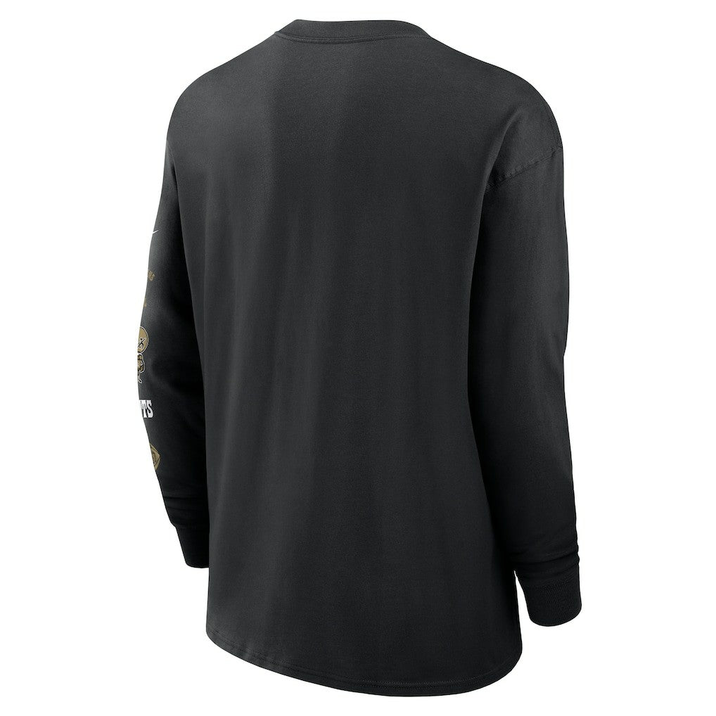New Orleans Saints Rewind Heavy Max90 Pocket Long Sleeve T-Shirt - Black T-shirts