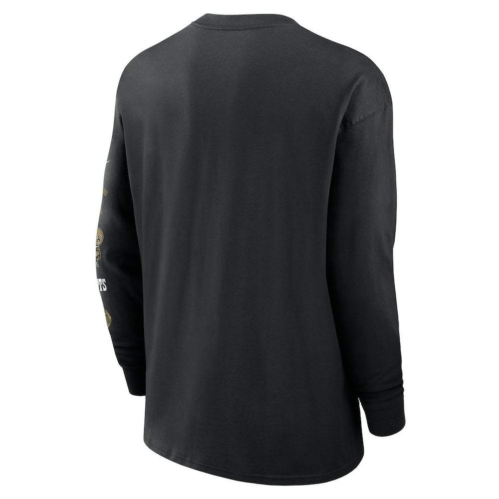 New Orleans Saints Rewind Heavy Max90 Pocket Long Sleeve T-Shirt - Black T-shirts