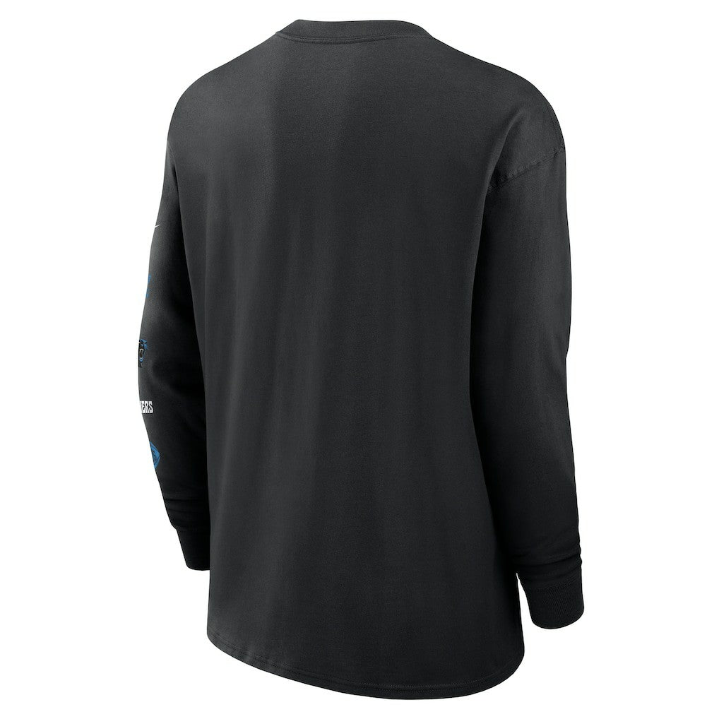 Carolina Panthers Rewind Heavy Max90 Pocket Long Sleeve T-Shirt - Black T-shirts