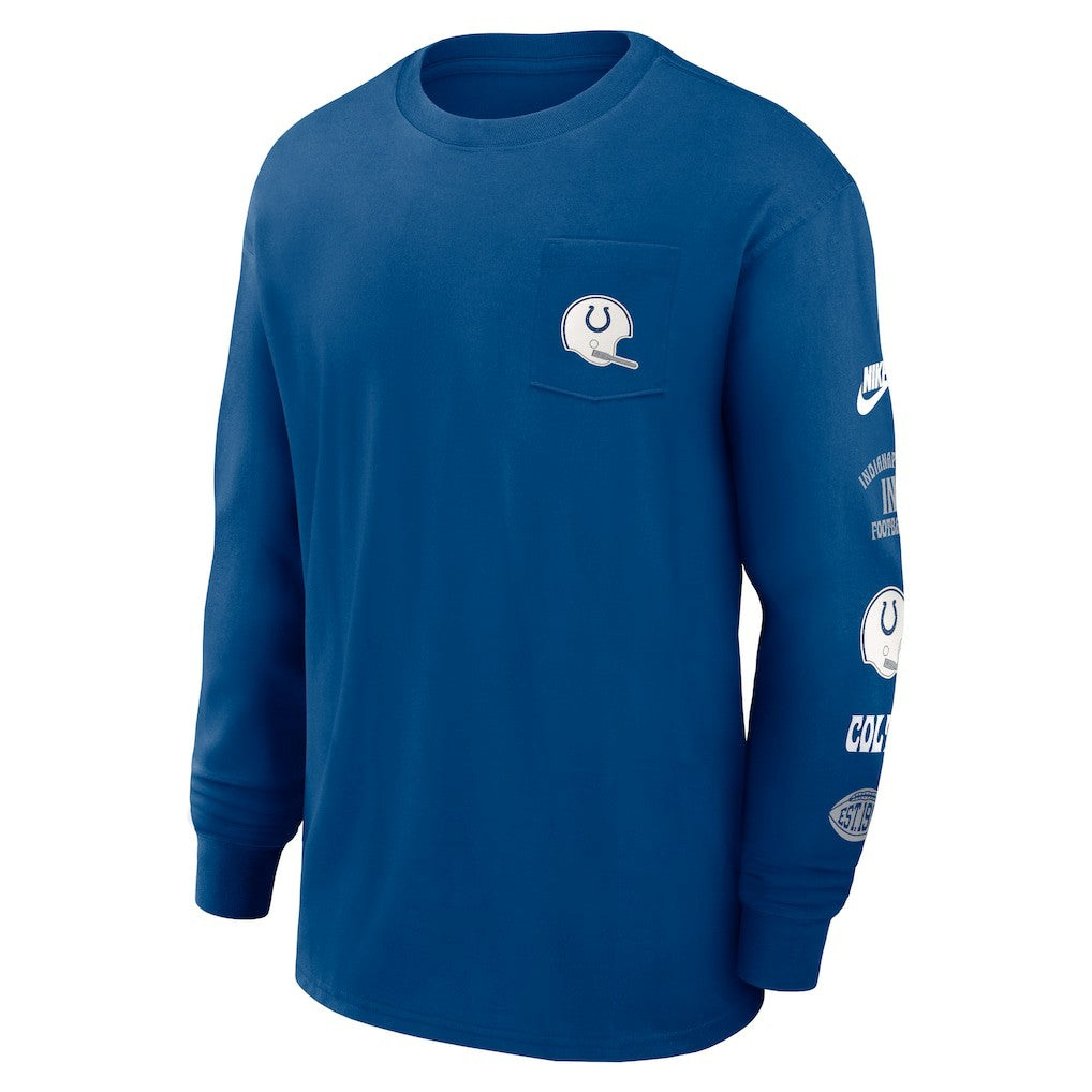 Indianapolis Colts Rewind Heavy Max90 Pocket Long Sleeve T-Shirt - Royal T-shirts