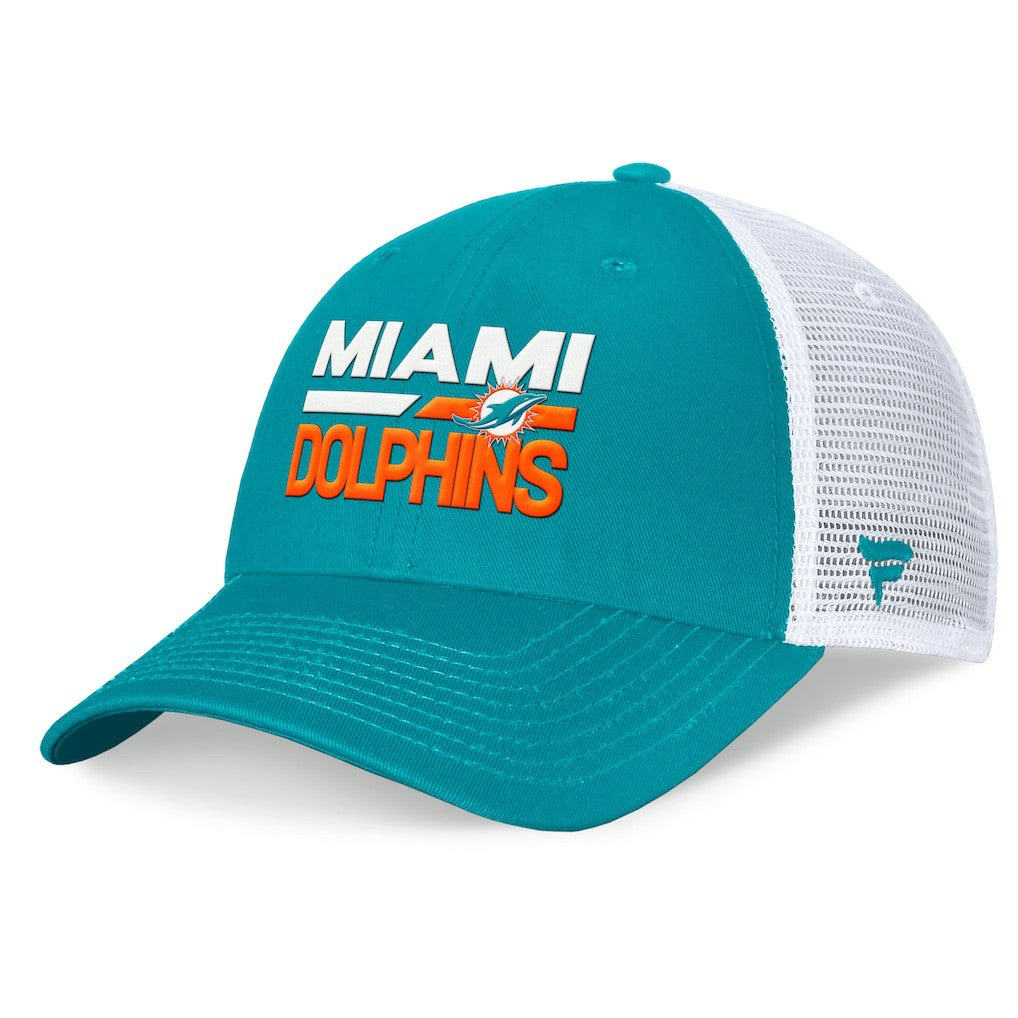 Miami Dolphins Upper Trucker Adjustable Hat - Aqua/White Hats