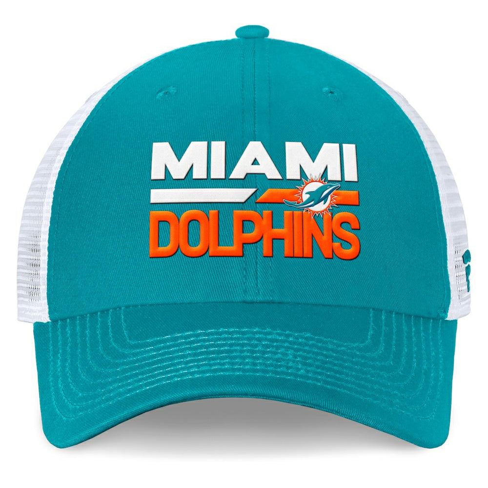 Miami Dolphins Upper Trucker Adjustable Hat - Aqua/White Hats