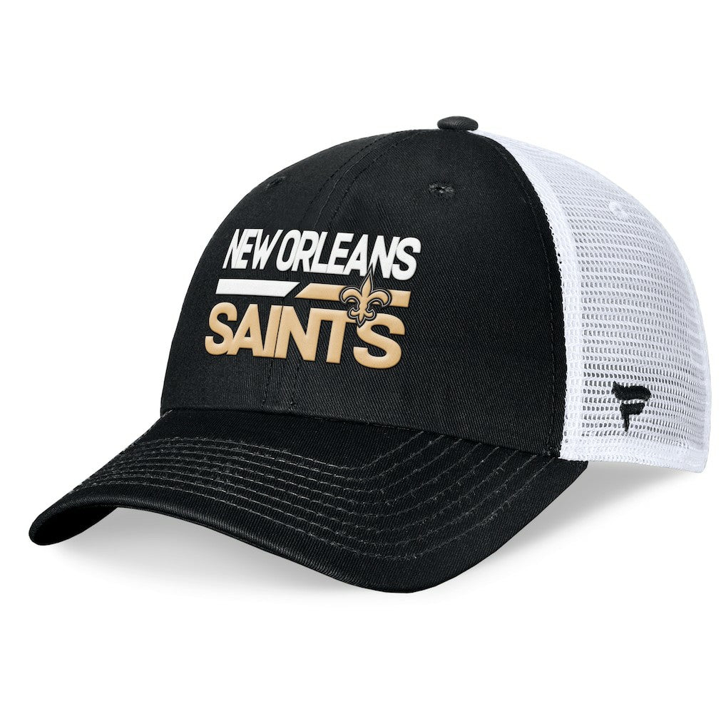 New Orleans Saints Upper Trucker Adjustable Hat - Black/White Hats
