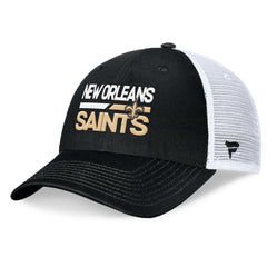 New Orleans Saints Upper Trucker Adjustable Hat - Black/White Hats