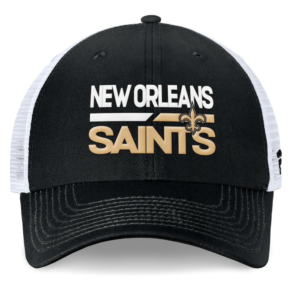 New Orleans Saints Upper Trucker Adjustable Hat - Black/White Hats