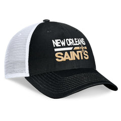 New Orleans Saints Upper Trucker Adjustable Hat - Black/White Hats