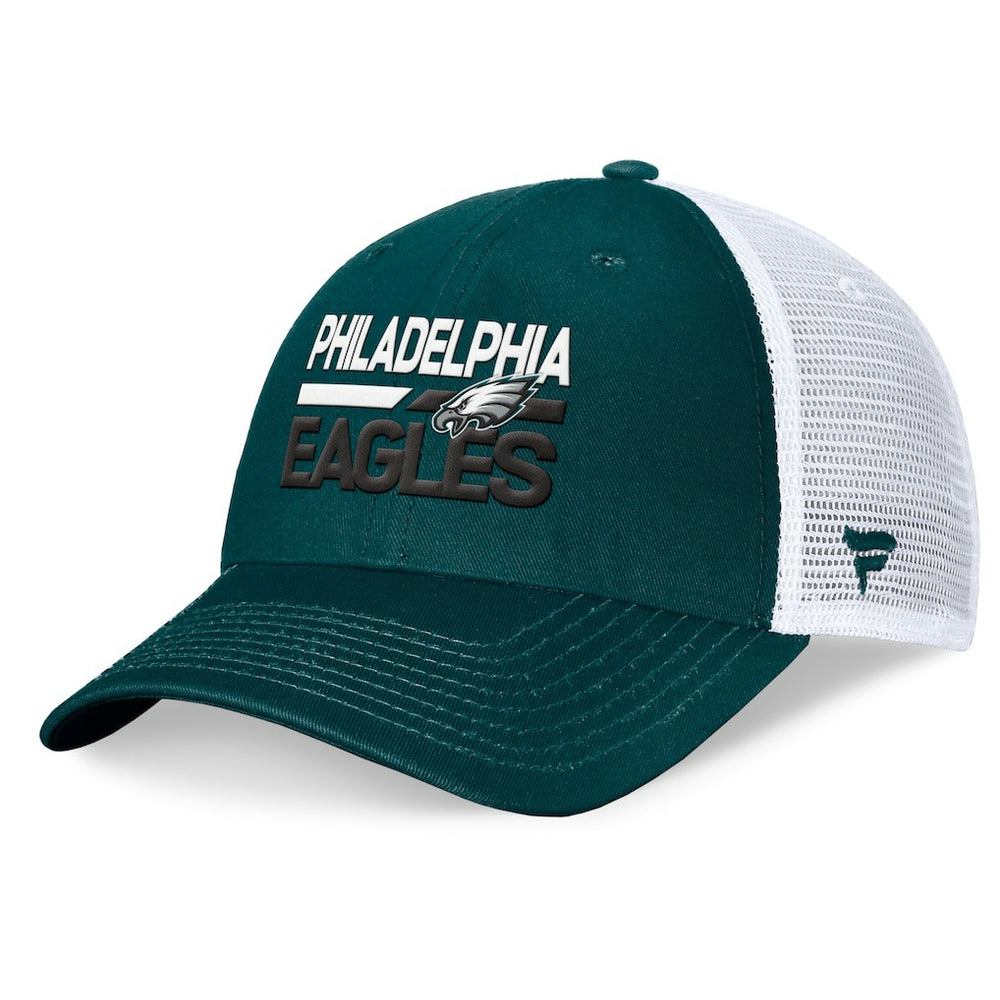 Philadelphia Eagles Upper Trucker Adjustable Hat - Midnight Green/White Hats