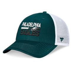 Philadelphia Eagles Upper Trucker Adjustable Hat - Midnight Green/White Hats