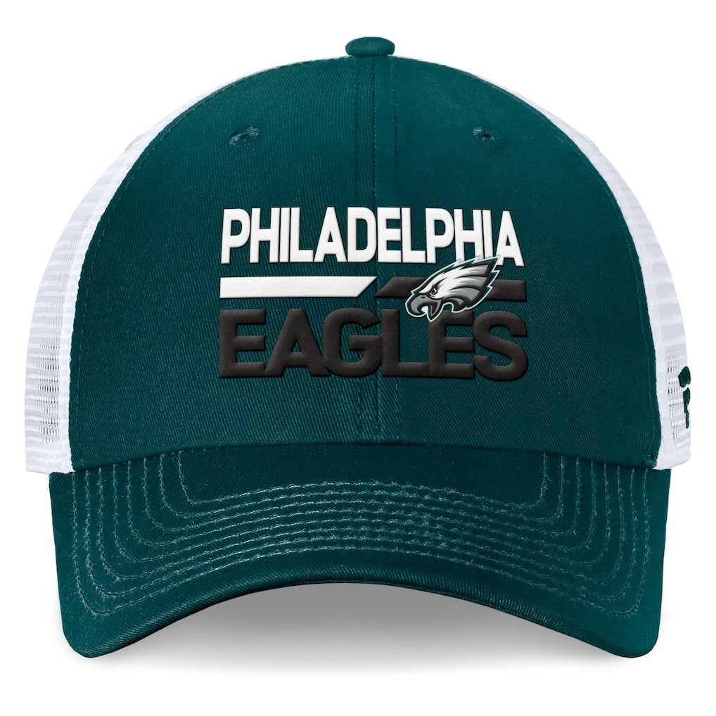 Philadelphia Eagles Upper Trucker Adjustable Hat - Midnight Green/White Hats