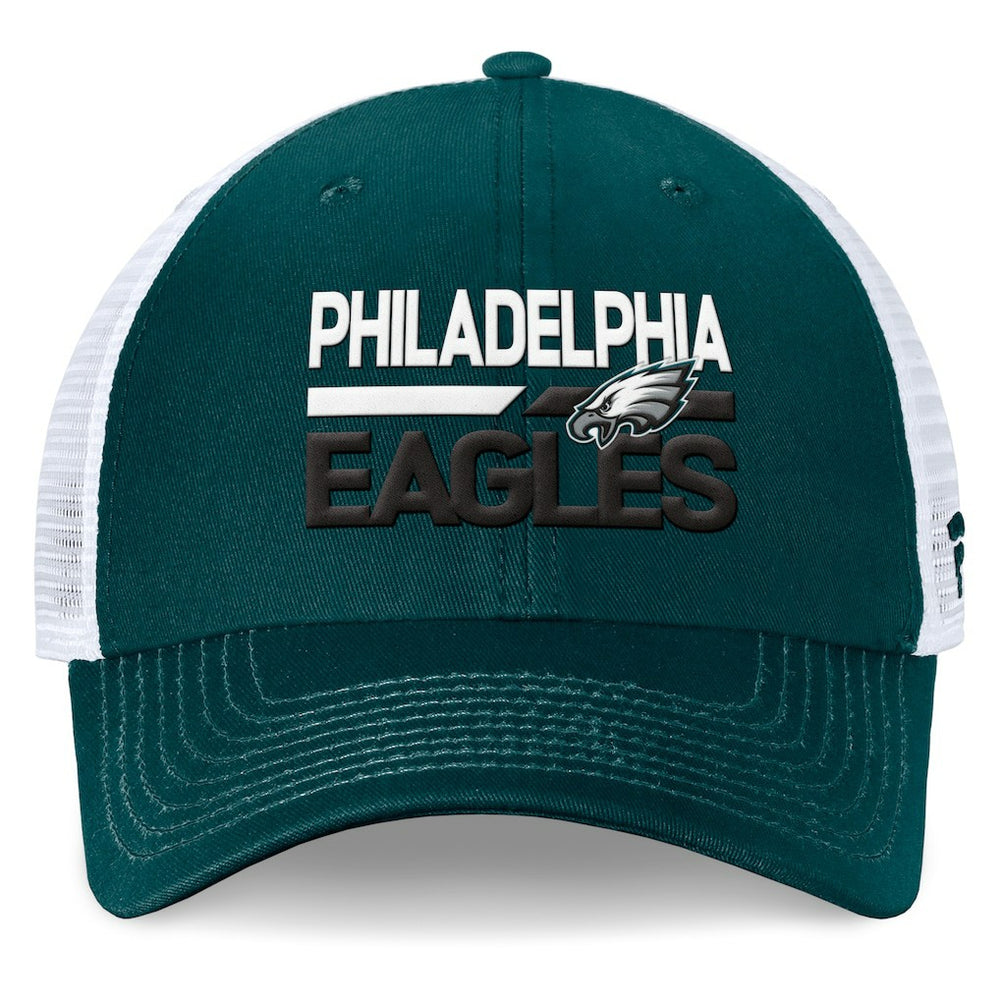 Philadelphia Eagles Upper Trucker Adjustable Hat - Midnight Green/White Hats