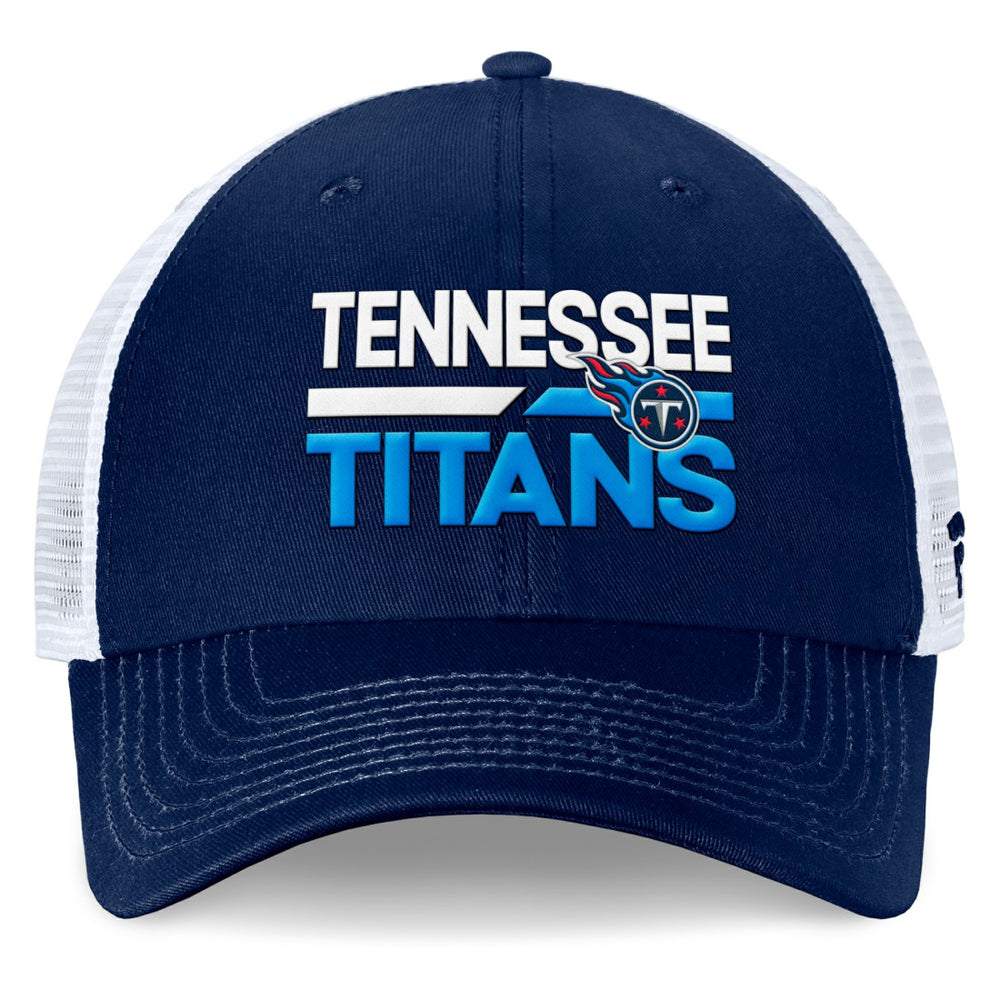 Tennessee Titans Upper Trucker Adjustable Hat - Navy/White Hats