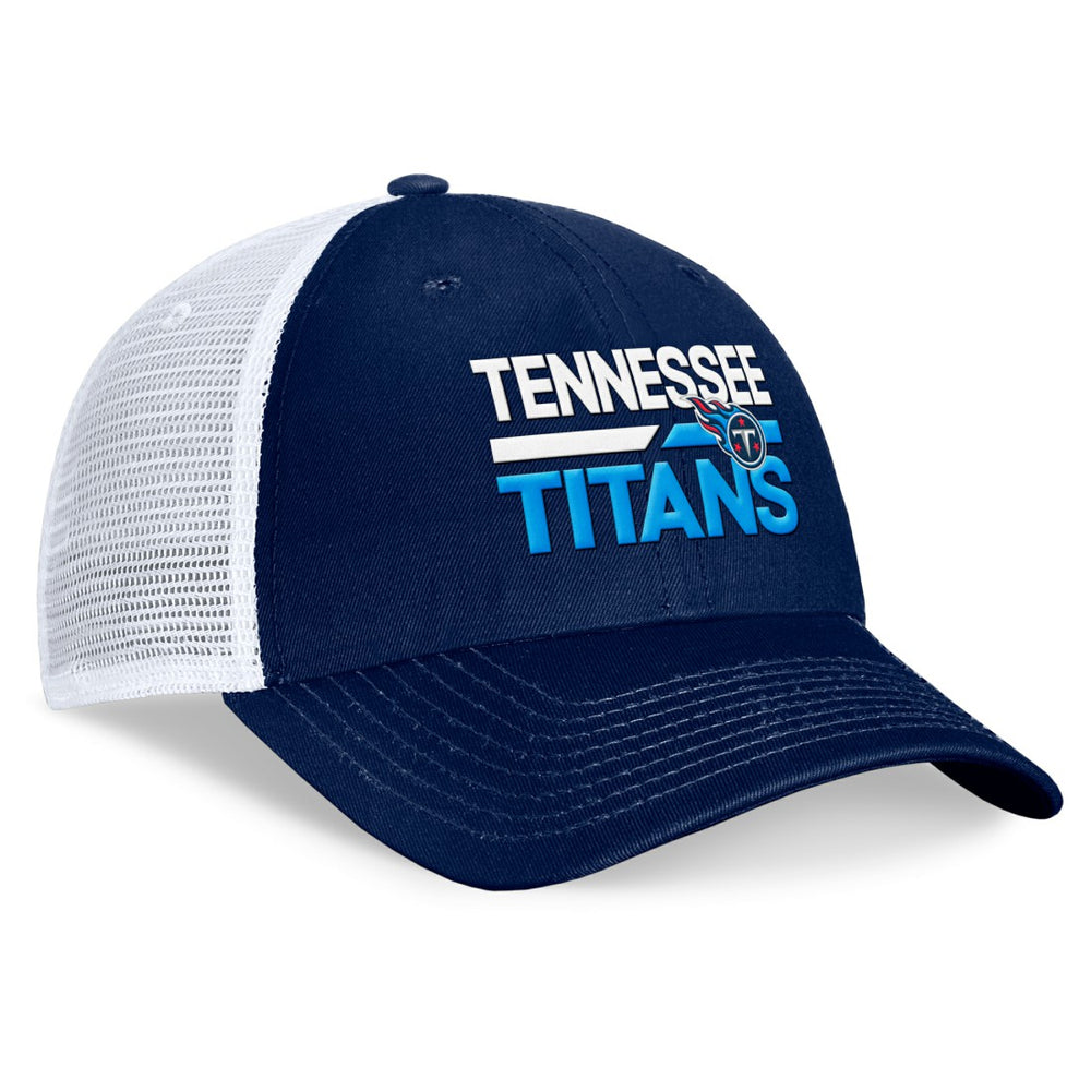 Tennessee Titans Upper Trucker Adjustable Hat - Navy/White Hats