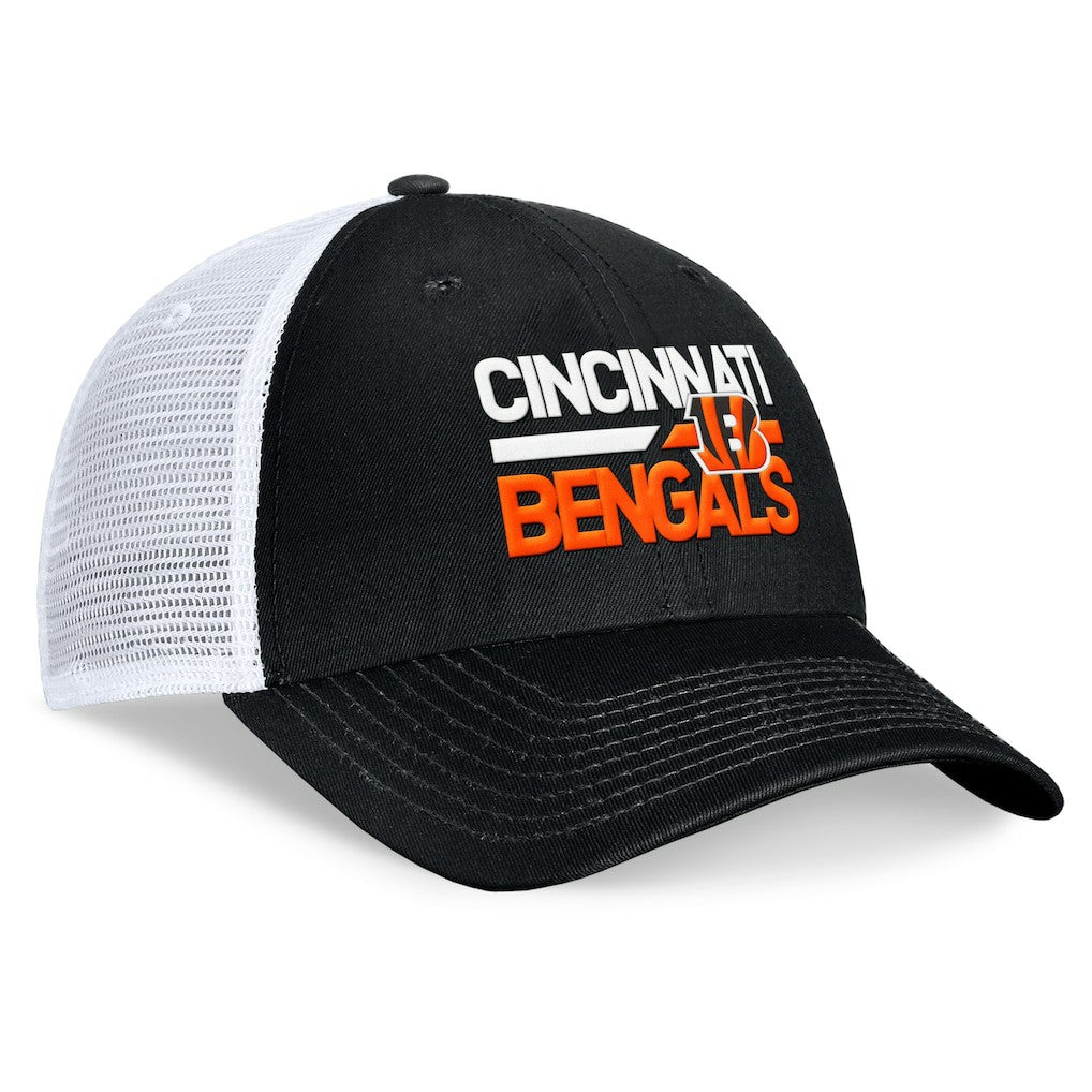 Cincinnati Bengals Upper Trucker Adjustable Hat - Black/White Hats