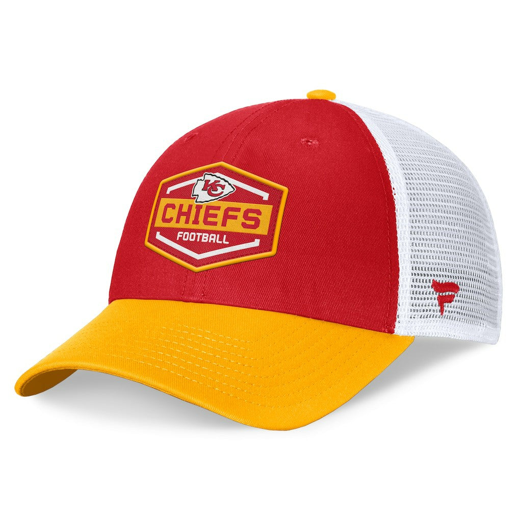 Kansas City Chiefs Bench Trucker Adjustable Hat - Red/Gold Hats
