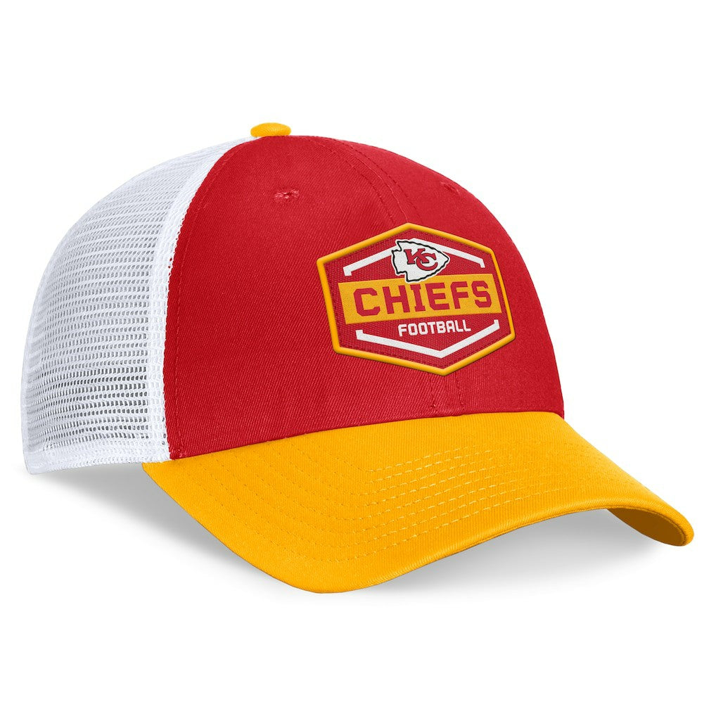 Kansas City Chiefs Bench Trucker Adjustable Hat - Red/Gold Hats