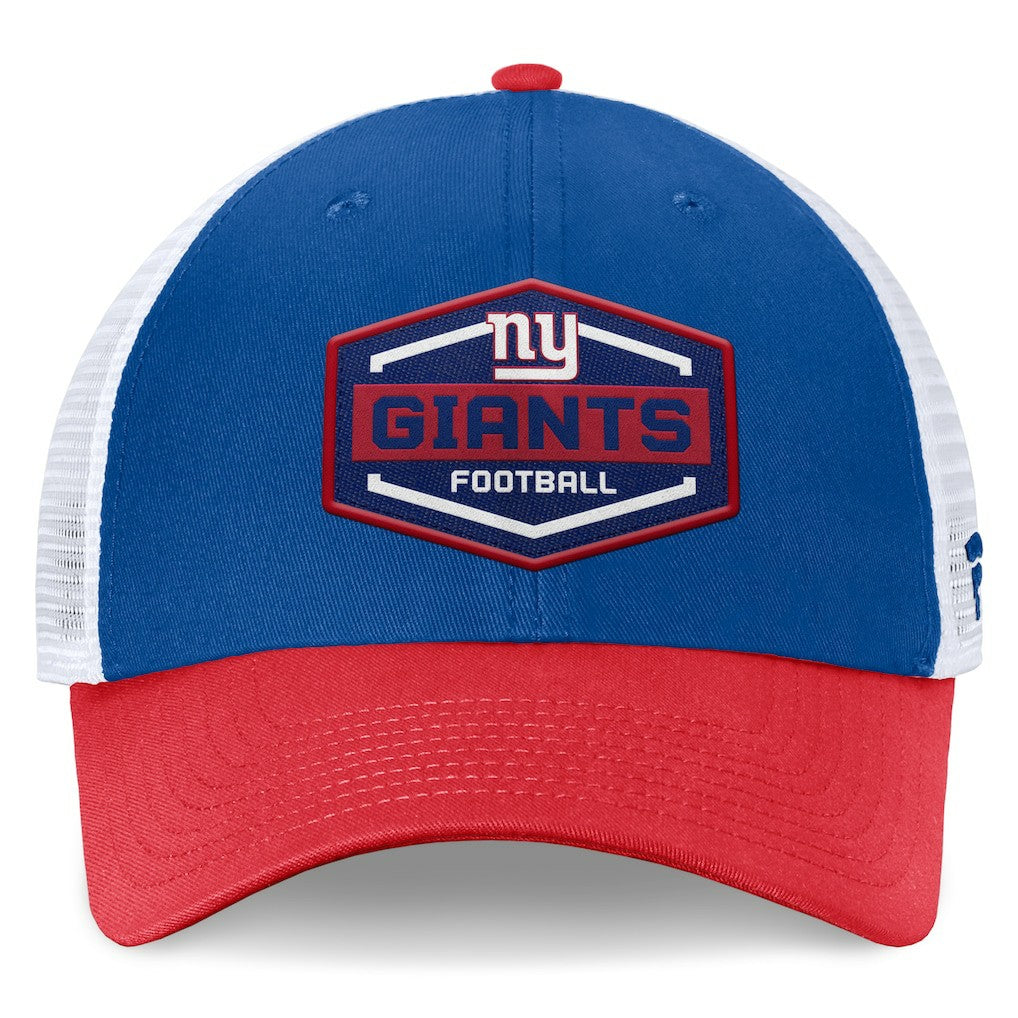 New York Giants Bench Trucker Adjustable Hat - Royal/Red Hats