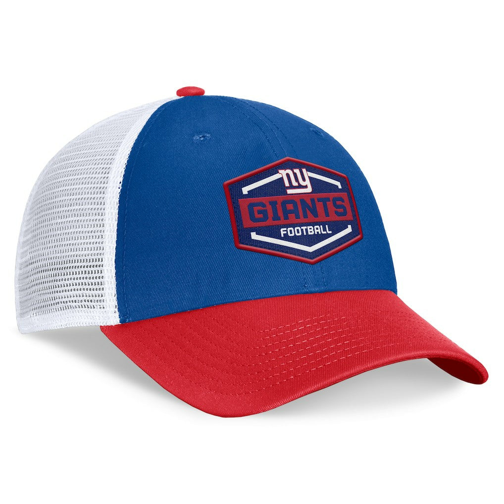 New York Giants Bench Trucker Adjustable Hat - Royal/Red Hats