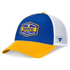 Los Angeles Rams Bench Trucker Adjustable Hat - Royal/Gold Hats