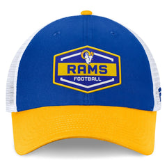 Los Angeles Rams Bench Trucker Adjustable Hat - Royal/Gold Hats