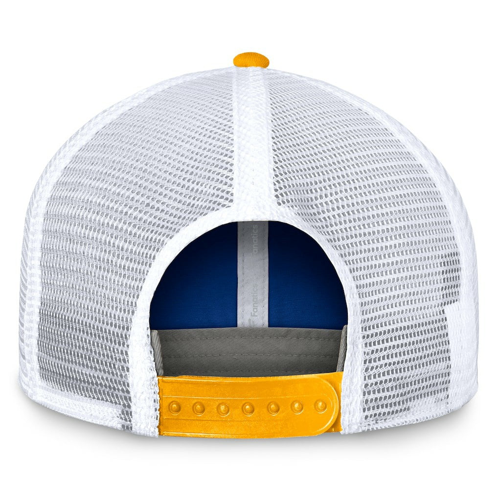 Los Angeles Rams Bench Trucker Adjustable Hat - Royal/Gold Hats