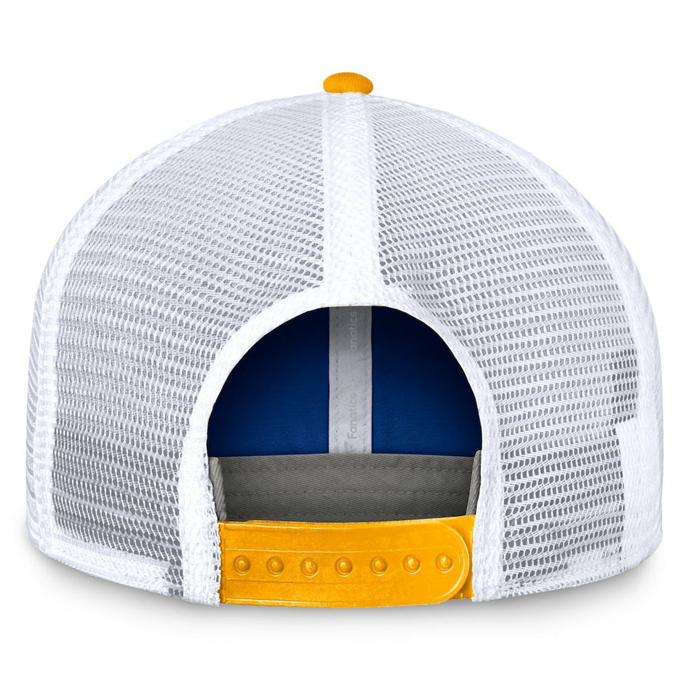 Los Angeles Rams Bench Trucker Adjustable Hat - Royal/Gold Hats