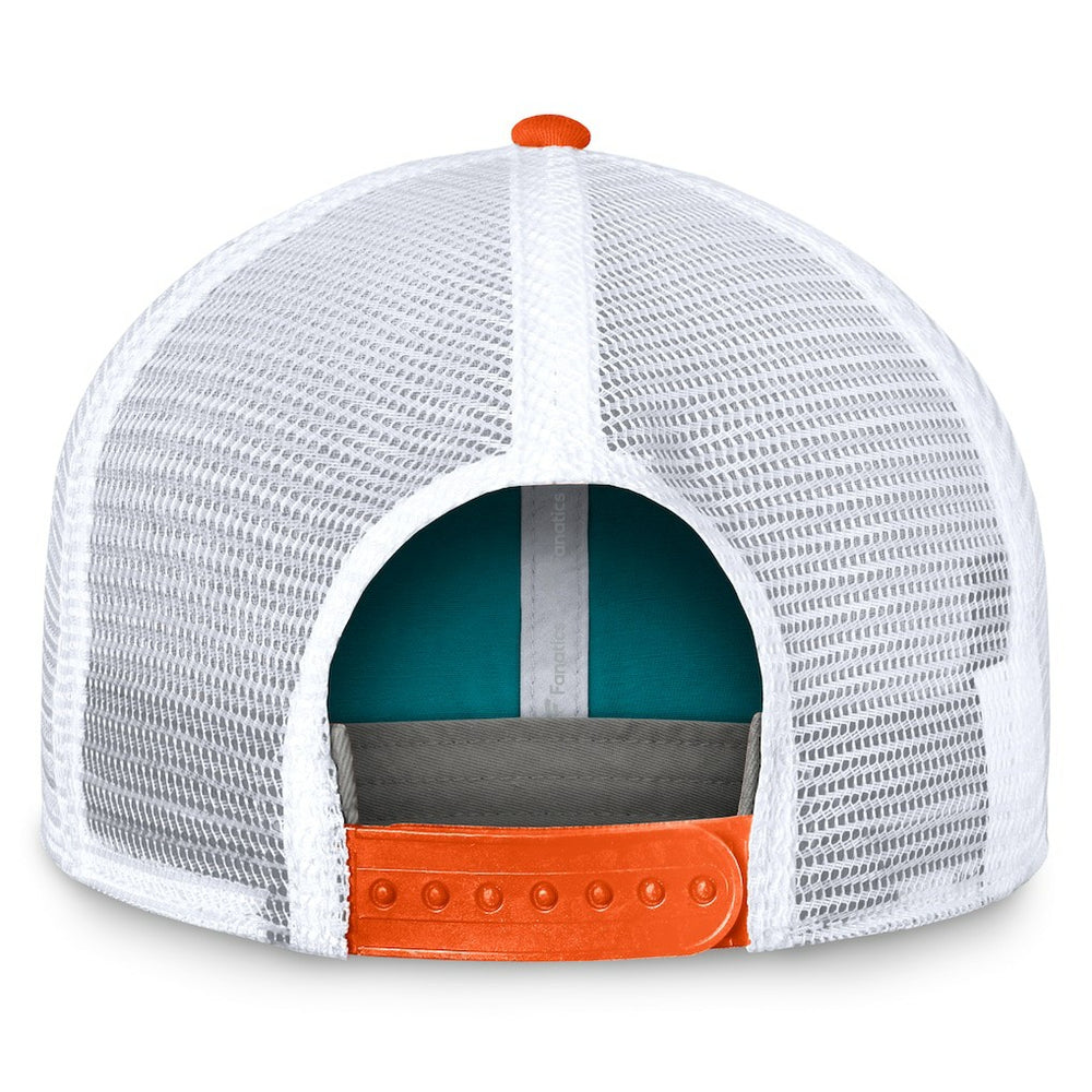 Miami Dolphins Bench Trucker Adjustable Hat - Aqua/Orange Hats