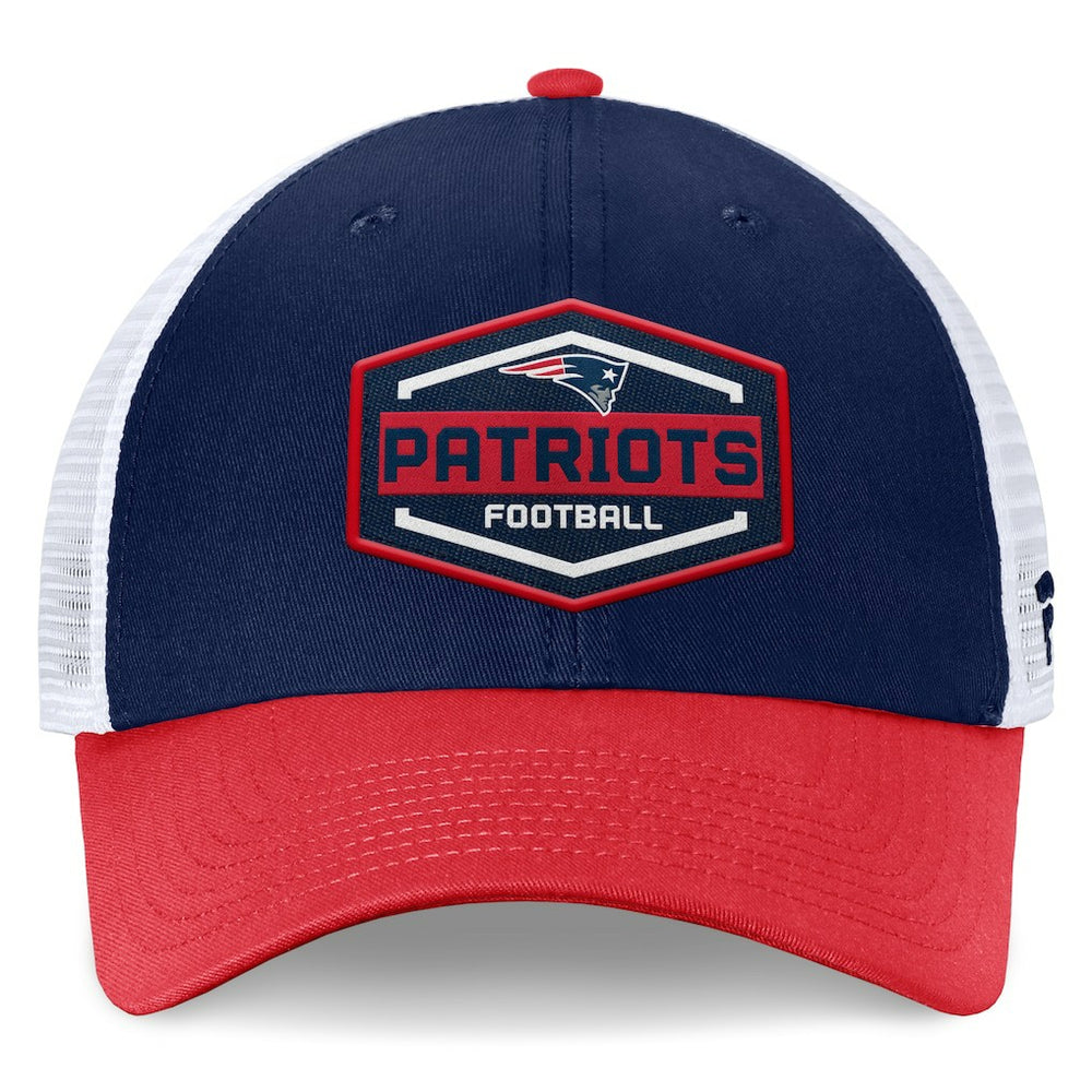 New England Patriots Bench Trucker Adjustable Hat - Navy/Red Hats