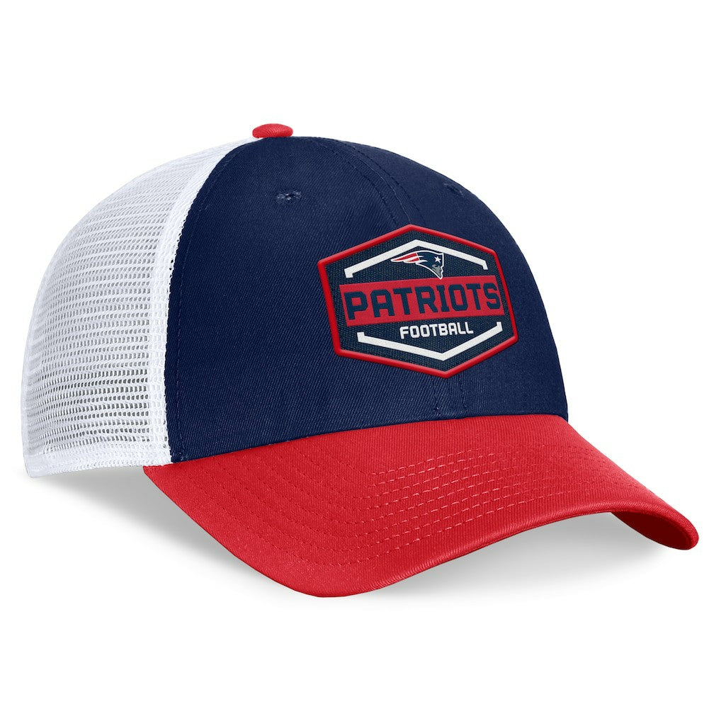 New England Patriots Bench Trucker Adjustable Hat - Navy/Red Hats